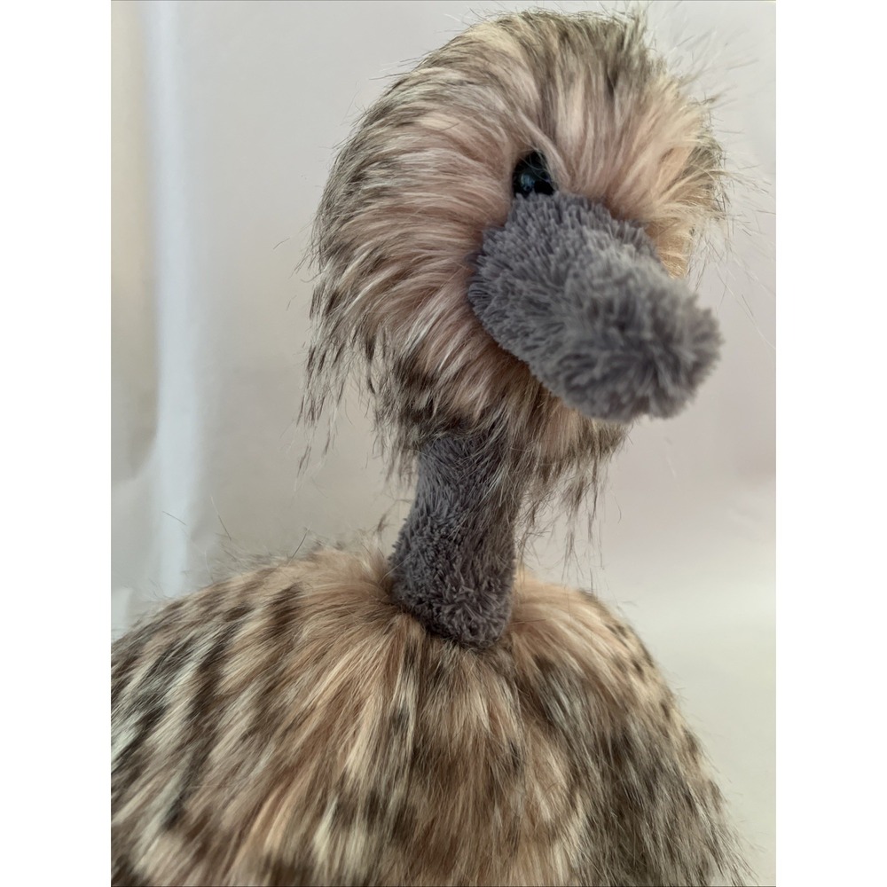 Jellycat London Odette Ostrich Plush Soft Toy Gray Pink Stuffed Animal - Picture 4 of 12